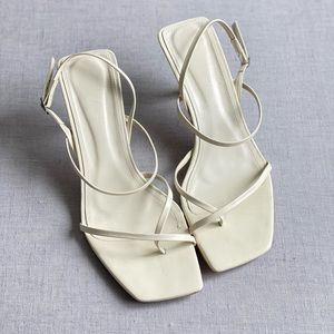 Zara White strappy summer heels